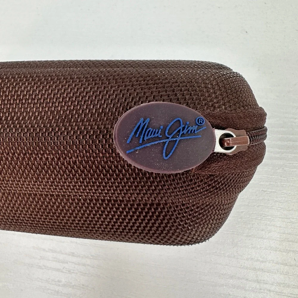 Maui Jim Brown Clamshell Zip Sunglasses Eyeglass Travel Case ProtectiveCase